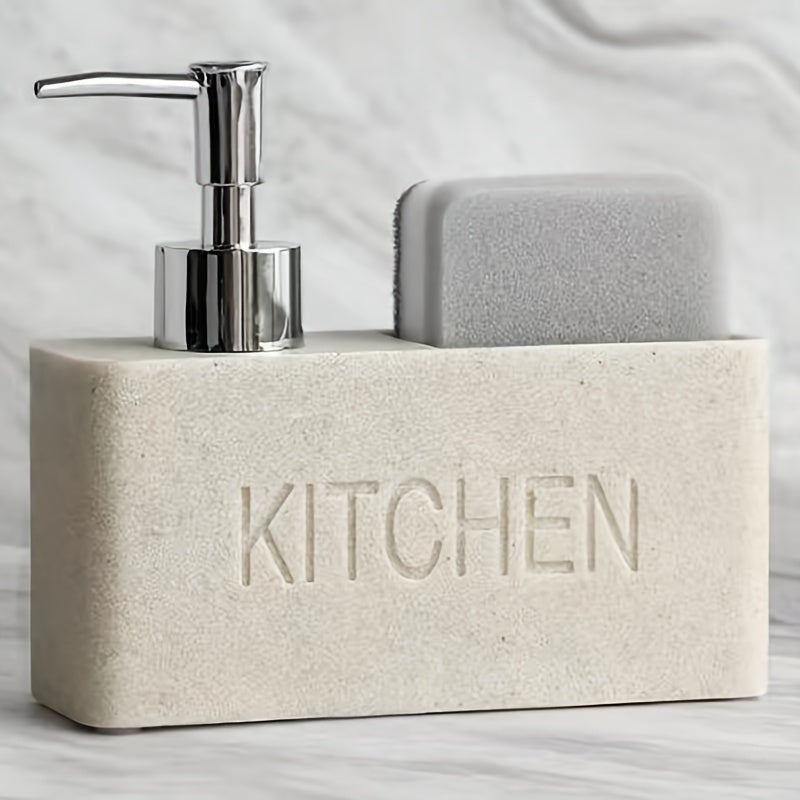 1pc Two In One Soap Dispenser With Sponge Holder, Liquid Soap Pump Dispenser And Sponge Holder