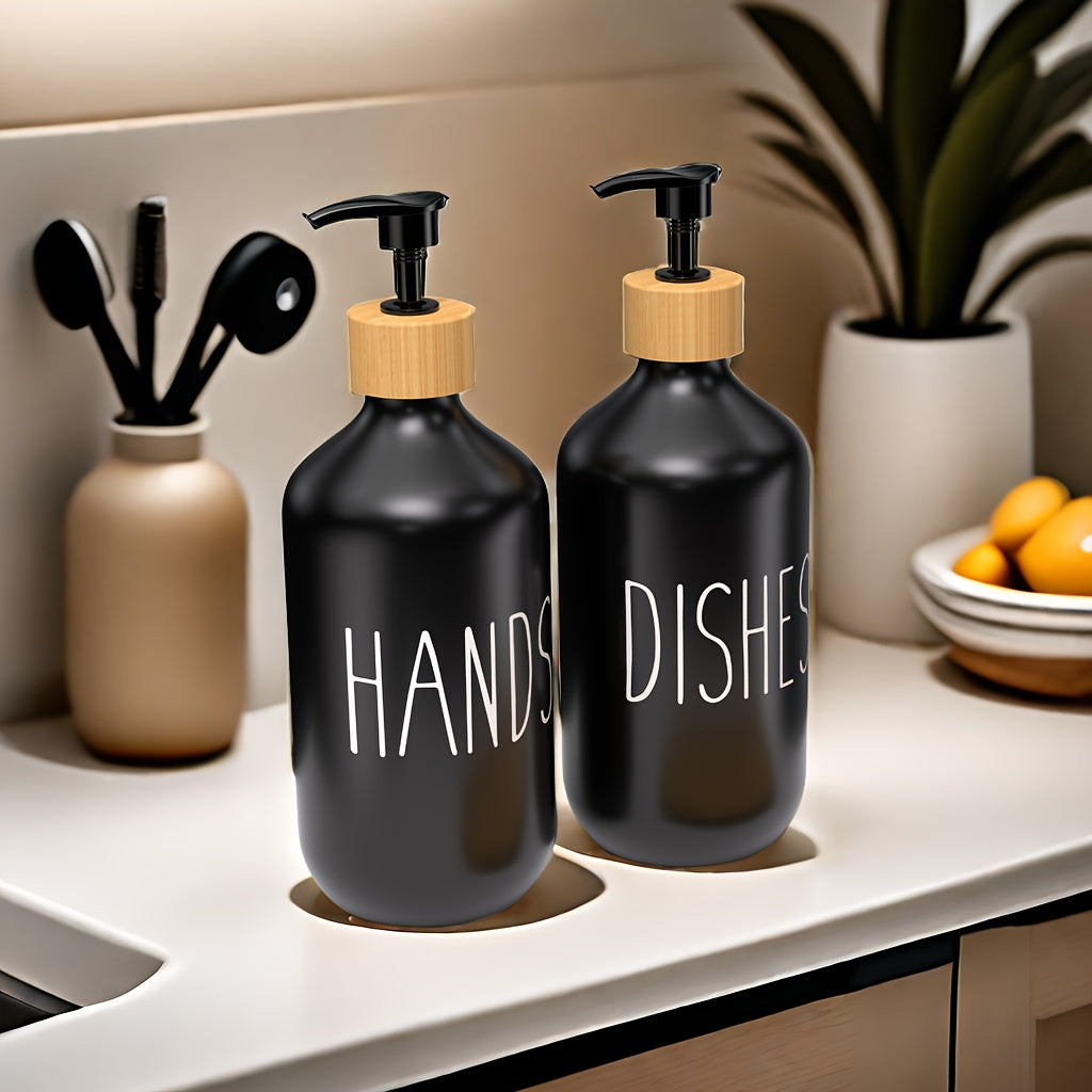 2pcs Soap Dispenser Set, Countertop Lotion Bottle, Bathroom Hand Soap Dispenser