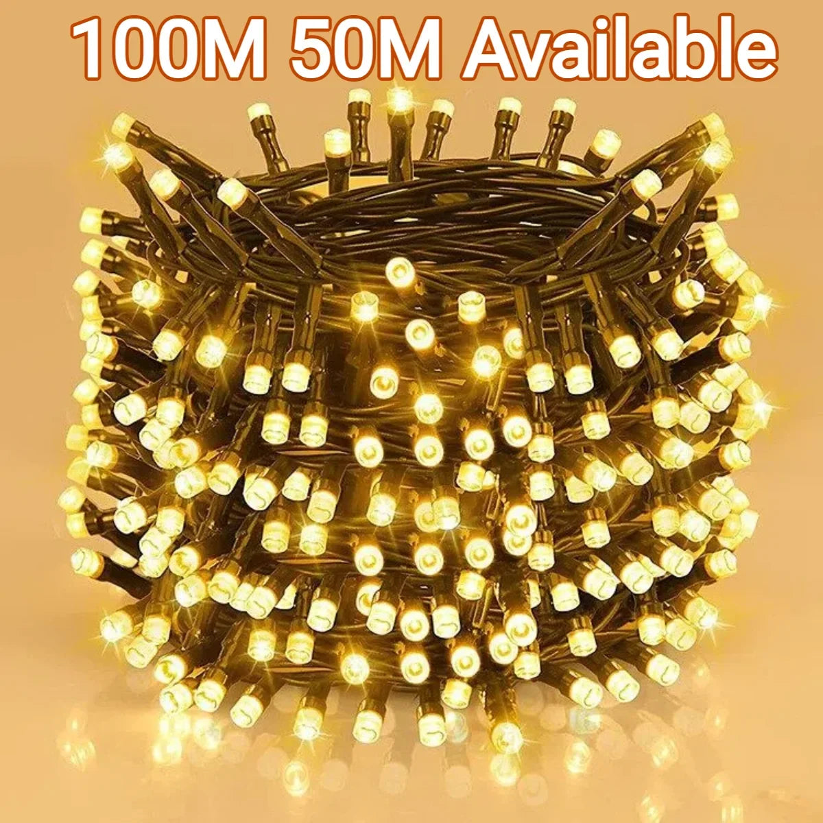 100M 50M Twinkle Star LED String Lights Waterproof 8 Lighting Modes