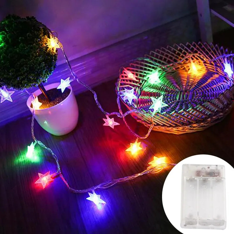 LED Star Fairy Lights Outdoor Chain Lights Garland Bulb String Lights Party