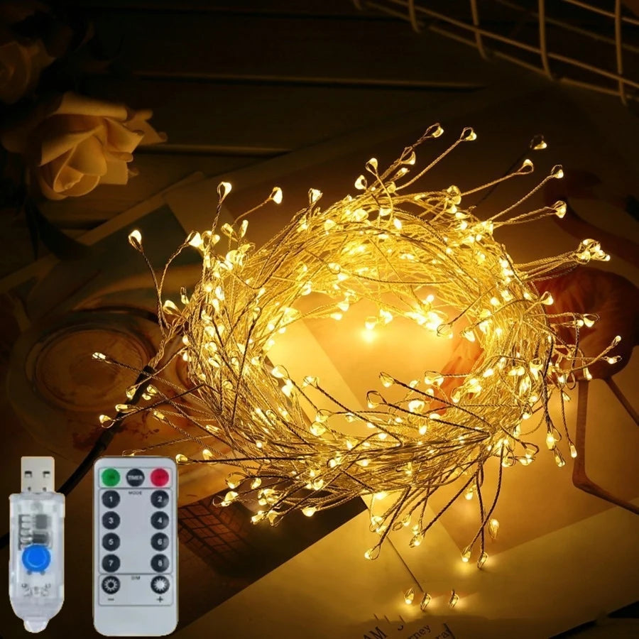 Remote Firecracker Twinkle Lights 1.5/3/6M LED