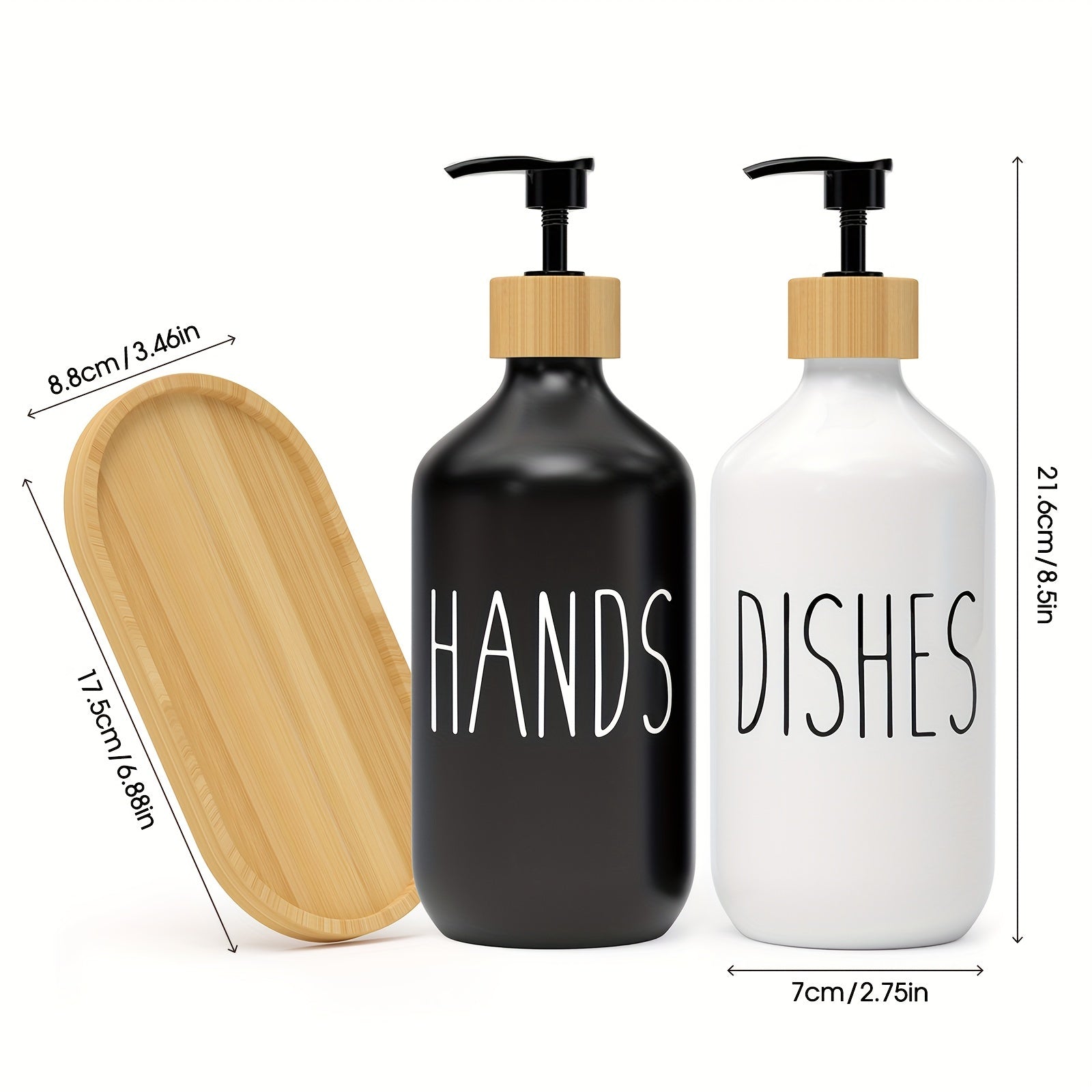 2pcs Soap Dispenser Set, Countertop Lotion Bottle, Bathroom Hand Soap Dispenser