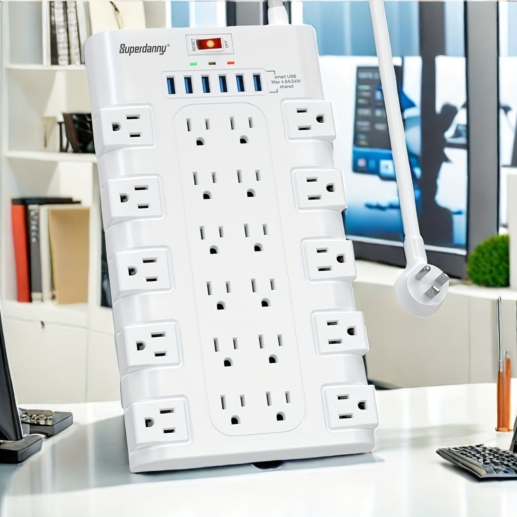 22-Outlet Power Strip Surge Protector with 6 USB Ports