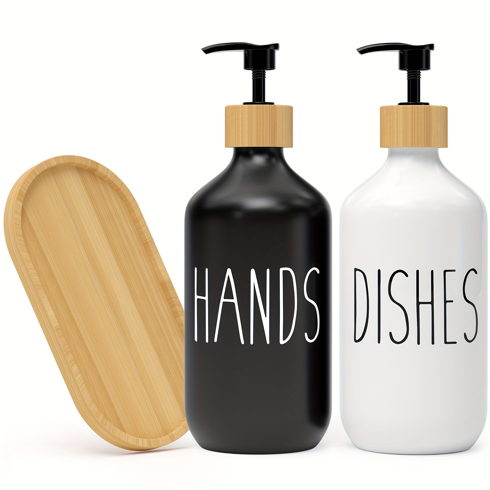 2pcs Soap Dispenser Set, Countertop Lotion Bottle, Bathroom Hand Soap Dispenser