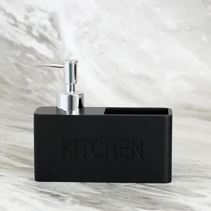 1pc Two In One Soap Dispenser With Sponge Holder, Liquid Soap Pump Dispenser And Sponge Holder