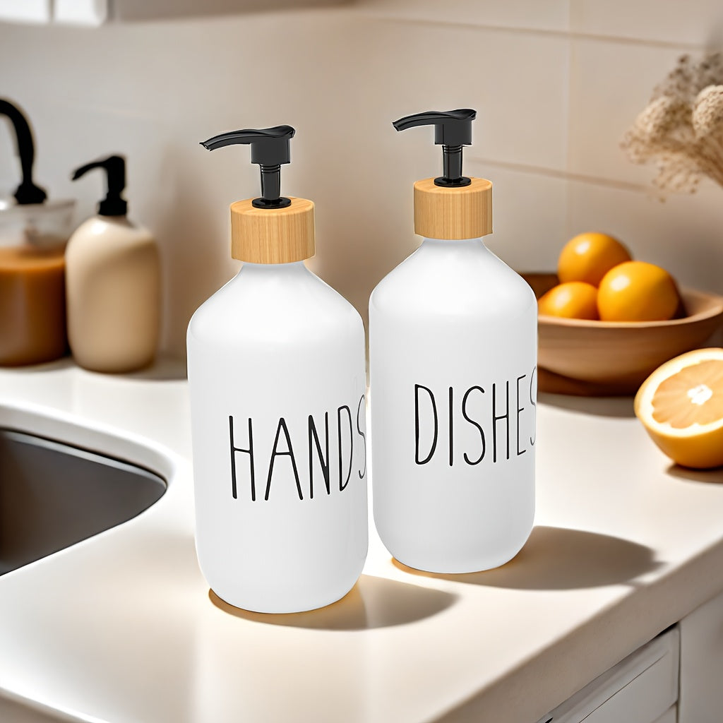 2pcs Soap Dispenser Set, Countertop Lotion Bottle, Bathroom Hand Soap Dispenser